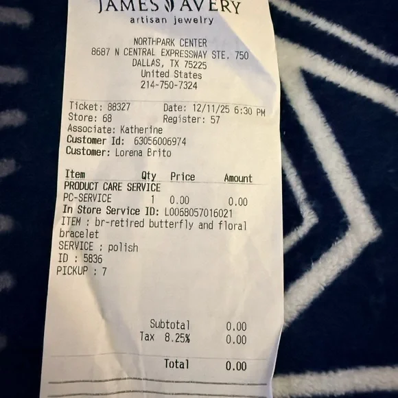 James Avery Silver Butterfly-Floral Bracelet - Picture 3 of 3